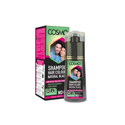 COSMO HAIR COLOUR SHAMPOO 180ML NATURAL BLACK