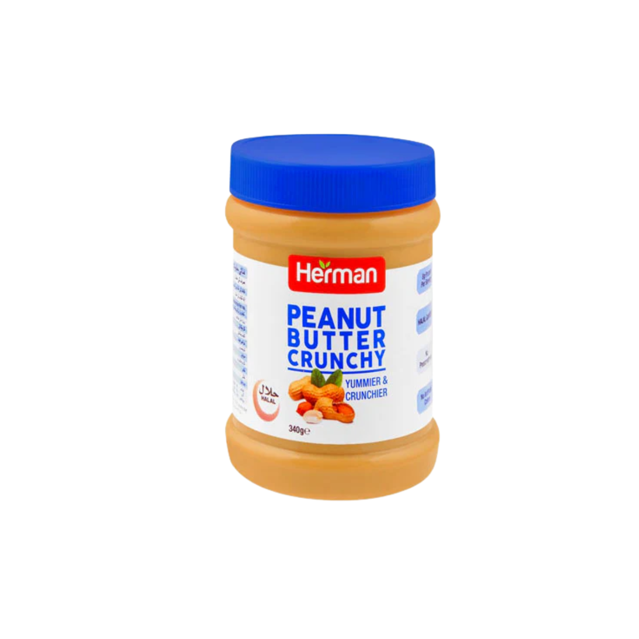 HERMAN PEANUT BUTTER CRUNCHY 340GM
