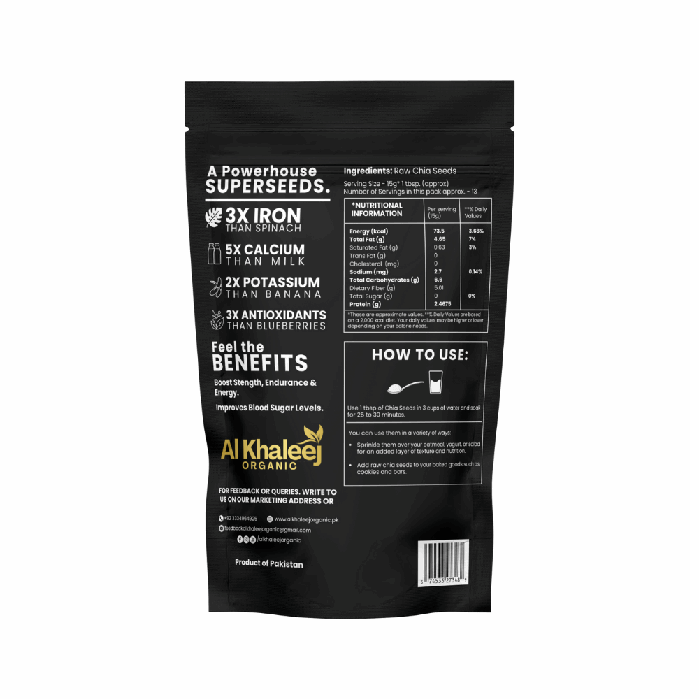 CHIA ORGANIC SEEDS 200GM