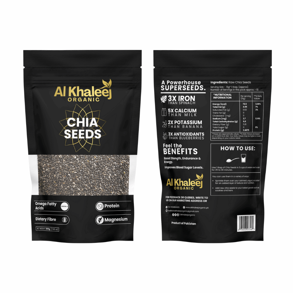 CHIA ORGANIC SEEDS 200GM