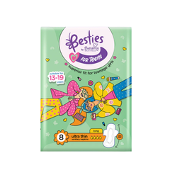 BUTTERFLY PADS BESTIES TEENS ULTRA THIN LONG 8PCS