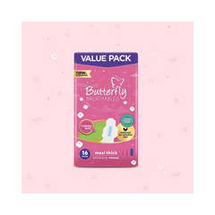 BUTTERFLY PADS BREATHABLES MAXI THICK LONG 18PCS PINK