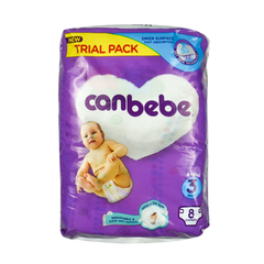 CANBEBE DIAPERS 8PCS MEDIUM