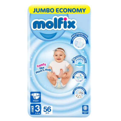 MOLFIX DIAPERS MIDI 56PCS