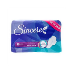 SINCERE STANITARY NAPKINS MAXI THICK LONG 18PCS