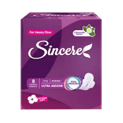 SINCERE STANITARY NAPKINS ULTRA ABSORB LONG 8PCS