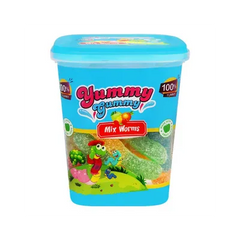 YUMMY GUMMY JELLY MIX WORMS JAR 175 GM