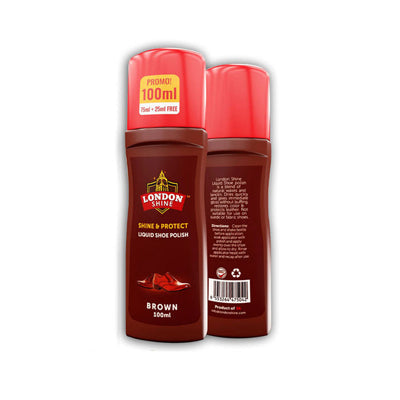 LONDON SHINE LIQUID SHOE POLISH 100ML BROWN