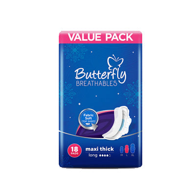 BUTTERFLY PADS LONG MAXI THICK SANITARY LONG 6PCS