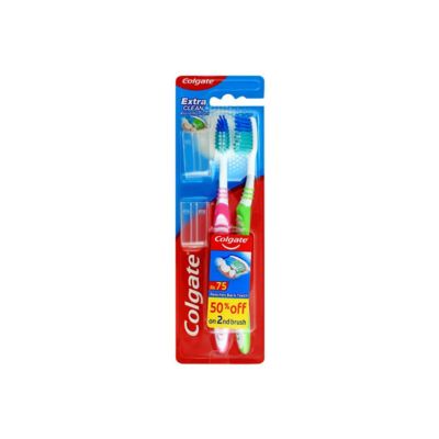 COLGATE TOOTH BRUSH EXTRA CLEAN TWIN PACK