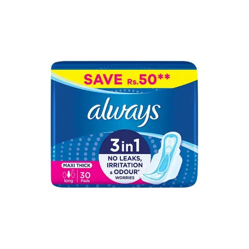 ALWAYS PADS MAXI THICK 30PCS 3IN1 LONG