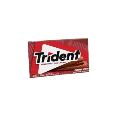 TRIDENT BUBBLE GUM CINNAMON SUGAR FREE