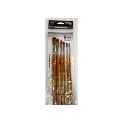 BRUSH SET 6PCS FANCY/BROWN