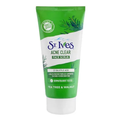 ST IVES SCRUB 100GM ACNE CLEAR TEA TREE WALNUT