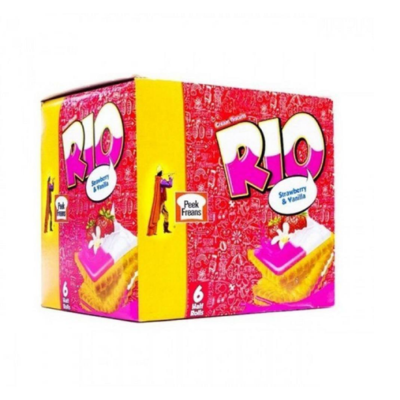 RIO BISCUITS HALF ROLL STRAWBERRY VANILA 8PCS