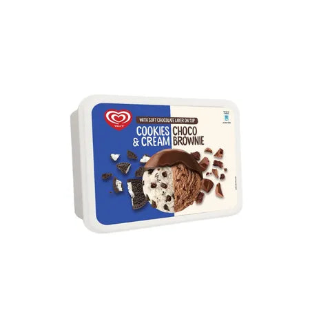 WALLS 1400ML COOKIES CHOCO & CREAM BROWNIE