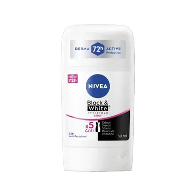 NIVEA DEO STICK 50ML BLACK&WHITE CLEAR