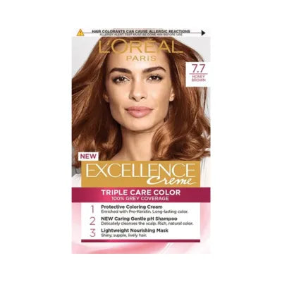 LOREAL EXCELLENCE HAIR COLOR 7.7 HONEY BROWN MARRON MIEL