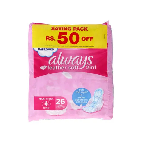 ALWAYS PADS MAXI THICK 26PCS 2IN1 SOFT LONG