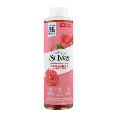 ST IVES BODYWASH 650ML ROSE WATER&ALOE VERA