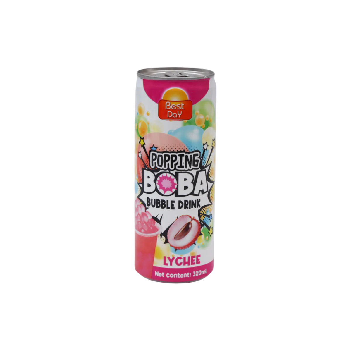 BEST DAY BOBA BUBBLE DRINK 320ML LYCHEE