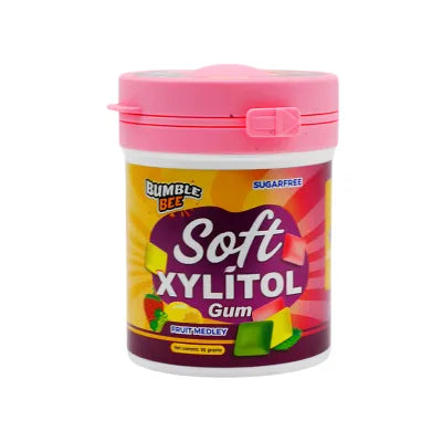 SOFT XYLITOL BUBBLE GUM 82GM FRUIT MEDLEY