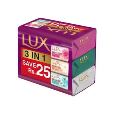 LUX SOAP 3PCS BUNDLE PACK 125G RAIN 3IN1