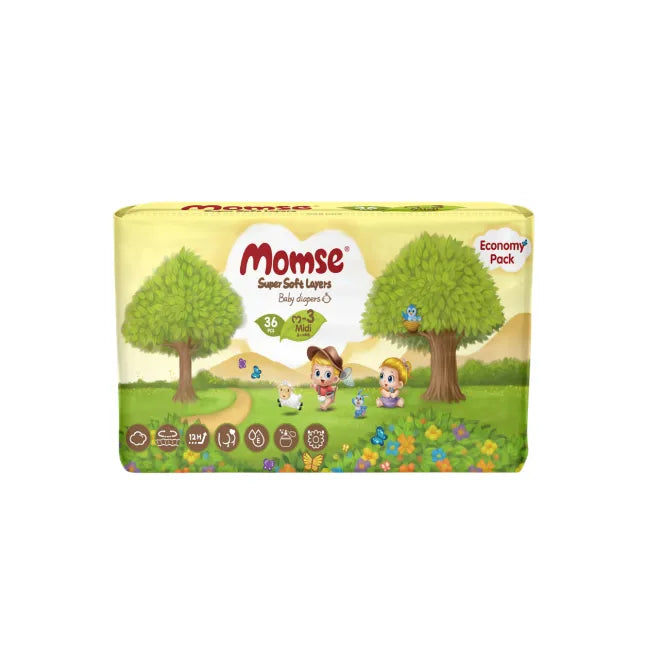 MOMSE DIAPERS ECONOMY 36PCS MIDI