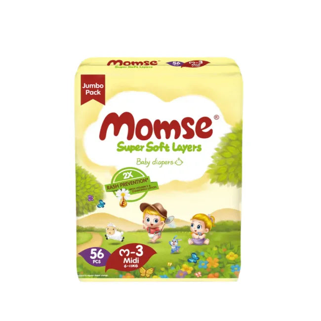 MOMSE DIAPERS JUMBO 56PCS MIDI