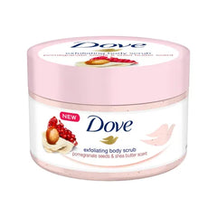 DOVE BODY SCRUB 298GM POMEGRANATE & SHEA BUTTER
