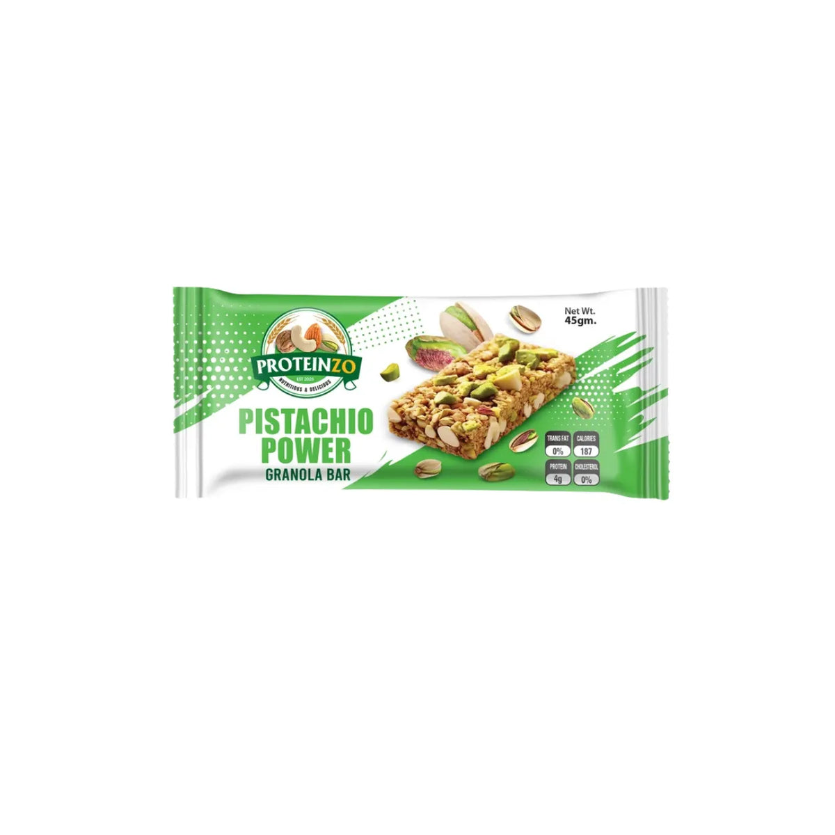 PROTEINZO GRANOLA BAR 45GM PISTACHIO POWER