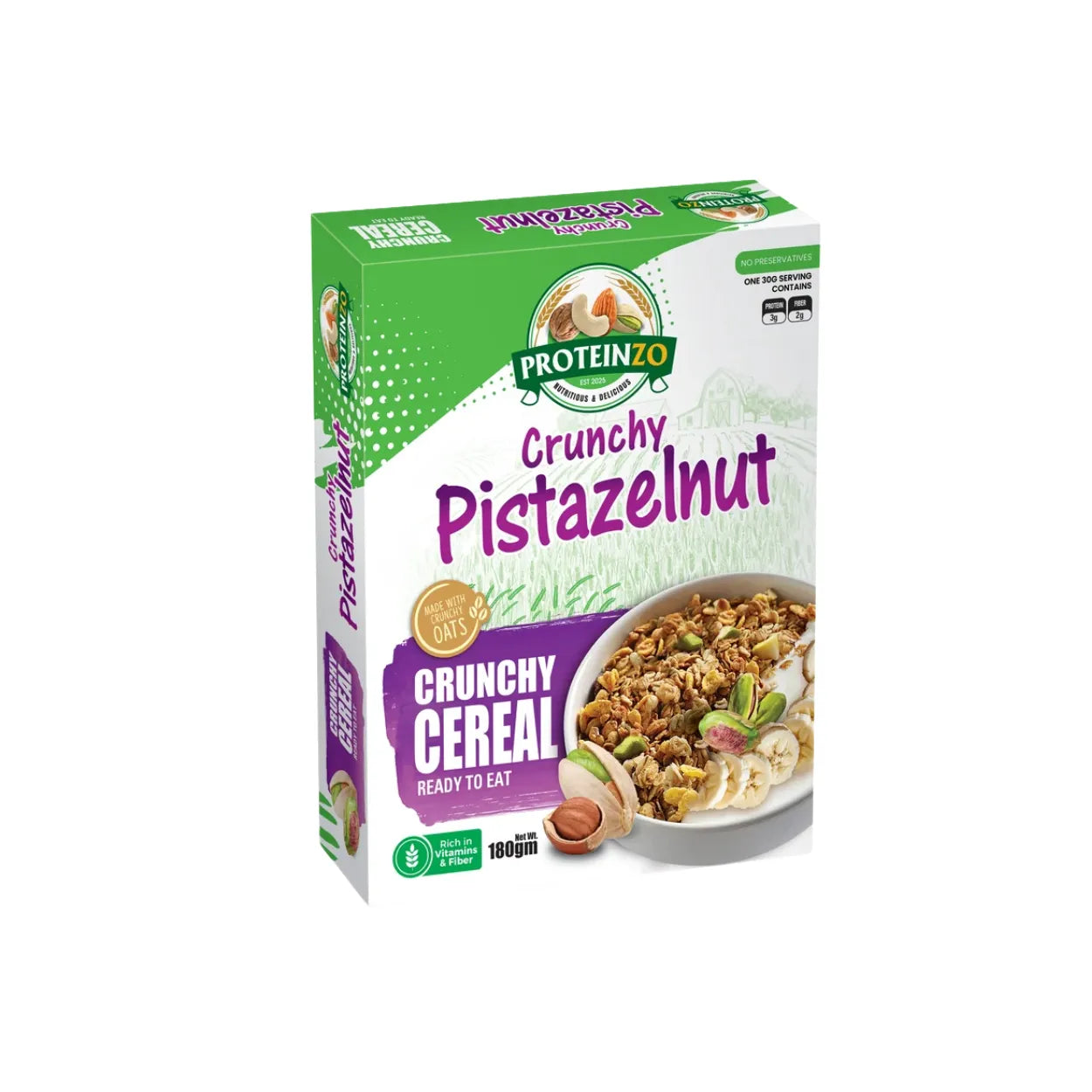 PROTEINZO CRUNCHY CEREAL PISTAZELNUT 180GM