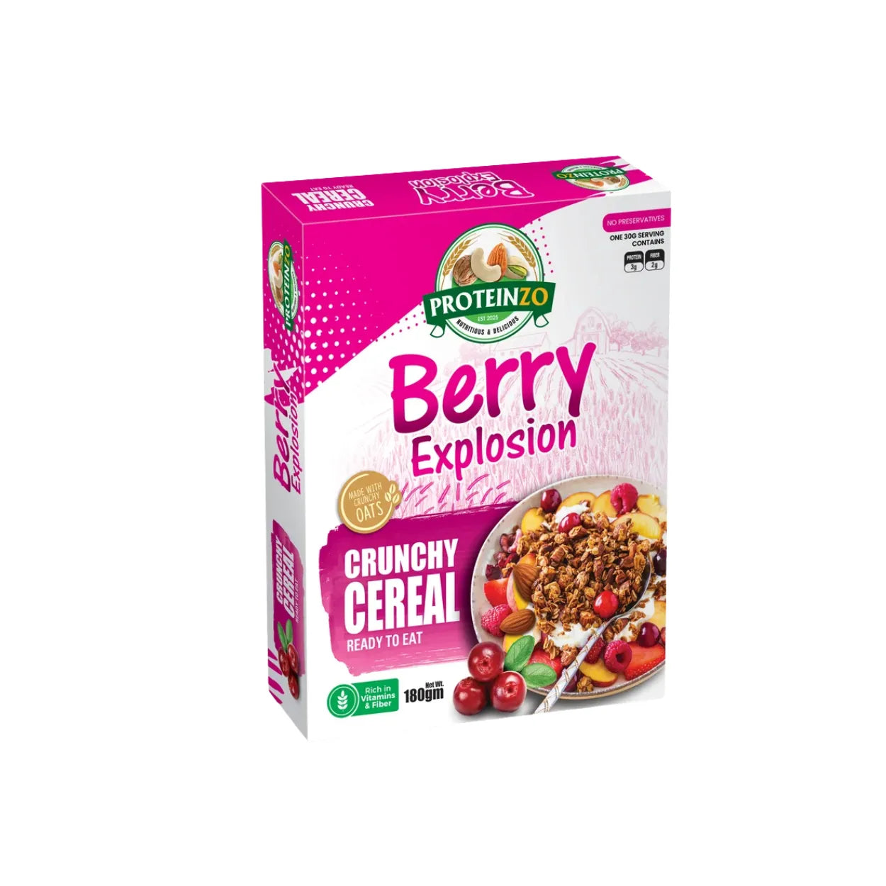 PROTEINZO CRUNCHY CEREAL BERRY EXPLOSION 180GM