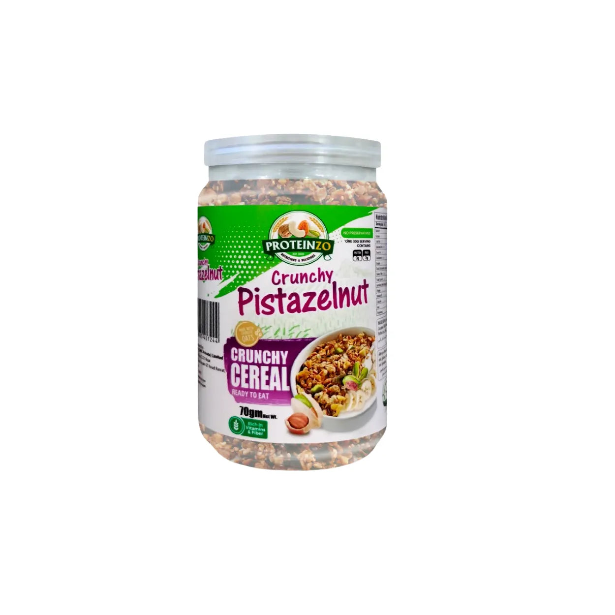 PROTEINZO CRUNCHY CEREAL PISTAZELNUT 70GM JAR