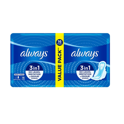 ALWAYS PADS MAXI THICK 16PCS EXTRA LONG