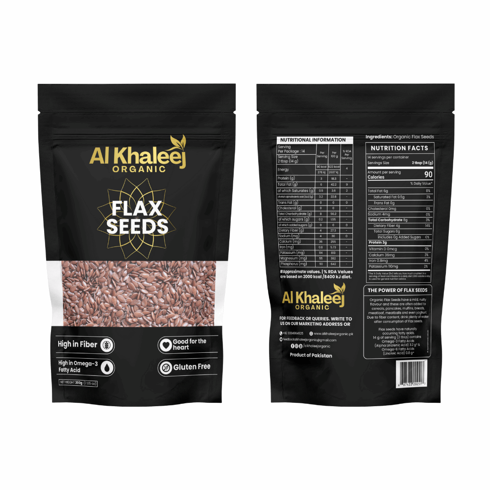 ALKHALEEJ ORGANIC FLAX SEEDS 200GM