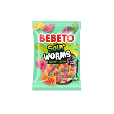 BEBETO GUMMY CANDY 80GM WORMS