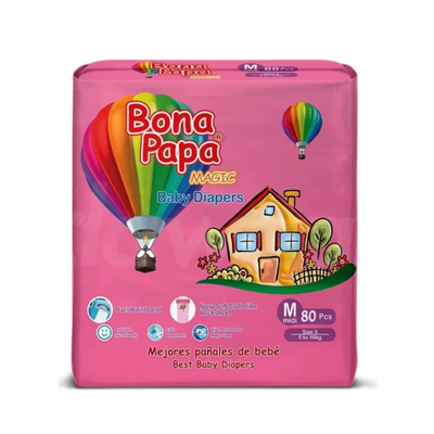 BONA PAPA DIAPERS MAGIC 80PCS MEDIUM