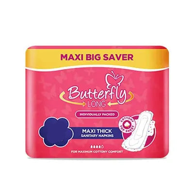 BUTTERFLY PADS LONG MAXI THICK SANITARY XXL 6PCS