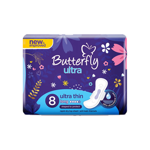 BUTTERFLY ULTRA PADS ULTRA THIN LONG 8PCS