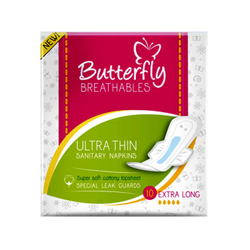 BUTTERFLY PADS BREATHABLES ULTRA THIN EXTRA LONG 7PCS PURPLE