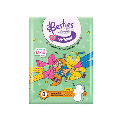 BUTTERFLY PADS BESTIES TEENS ULTRA THIN REGULAR 8PCS