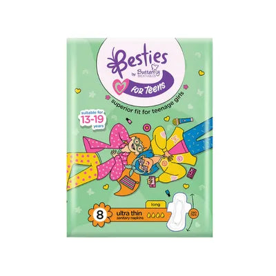 BUTTERFLY PADS BESTIES TEENS ULTRA THIN REGULAR 8PCS