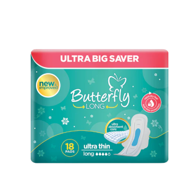 BUTTERFLY PADS LONG ULTRA THIN SANITARY LONG 18PCS