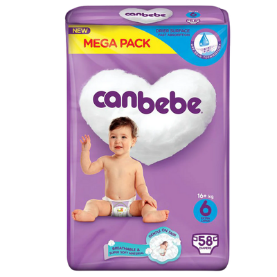 CANBEBE DIAPERS 58PCS XL SIZE 6