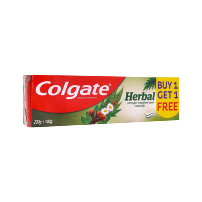 COLGATE HERBAL TOOTHPASTE 200 GM+100MG BUY 1 GET 1 FREE