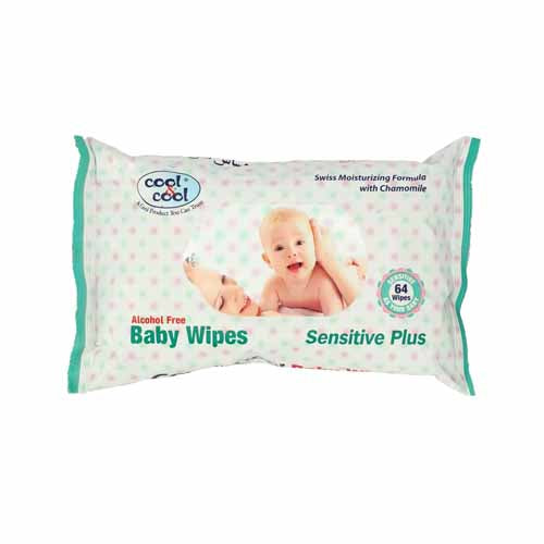 COOL & COOL BABY WIPES 64S SENSITIVE