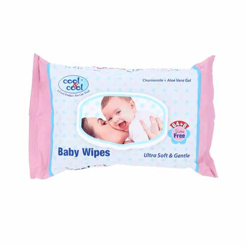 COOL & COOL BABY WIPES 64+8S
