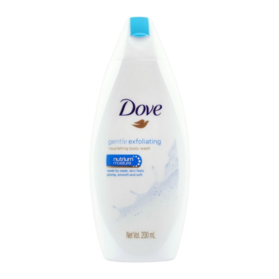 DOVE BODY WASH 200ML GENTLE EXFOLIATING