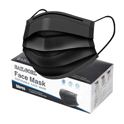 FACE MASK DISPOSABLE BLACK